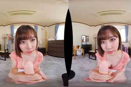 【VR】『んふふ♡カチカチだよ？』色白でスレンダー巨乳な痴女のお姉さんが巨根チンポを手コキ＆フェラな体験できるエロ動画