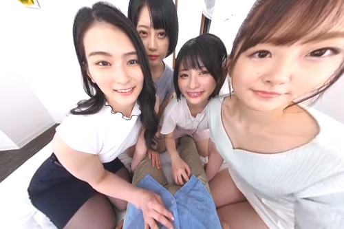 【VR-俺の夢】日頃はモテない僕がハーレムのようなエロい時を過ごせたVR-夢ごごちに感謝いたします！4発抜けちゃって大満足♡青空ひかり 、夏目響 、本庄鈴、 宮島めい